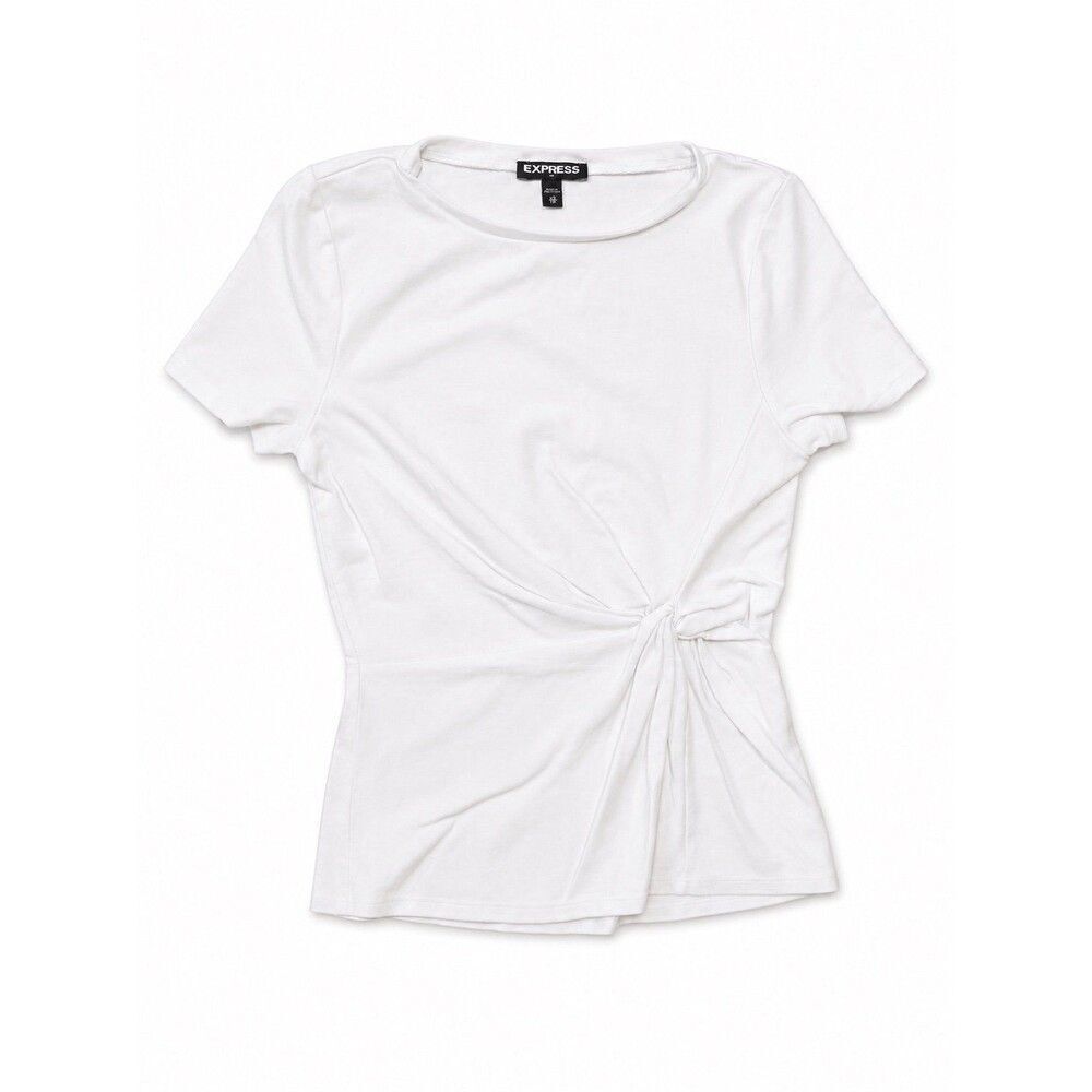 Express White Side Twist Short Sleeve Blouse Top Women’s XS